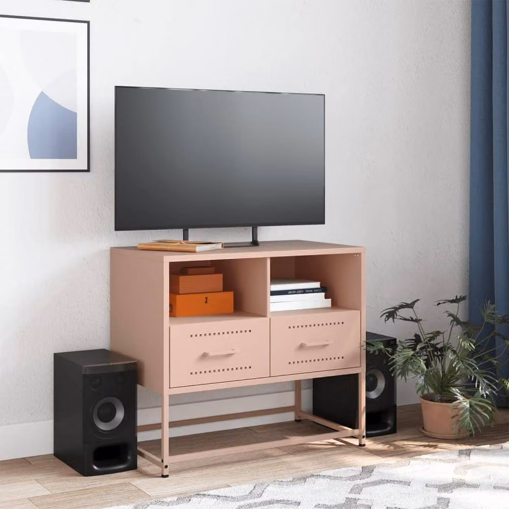 Berkfield Home Pink Metal Industrial TV Cabinet W: 68 cm, D: 39 cm, H: 60.5 cm – 3