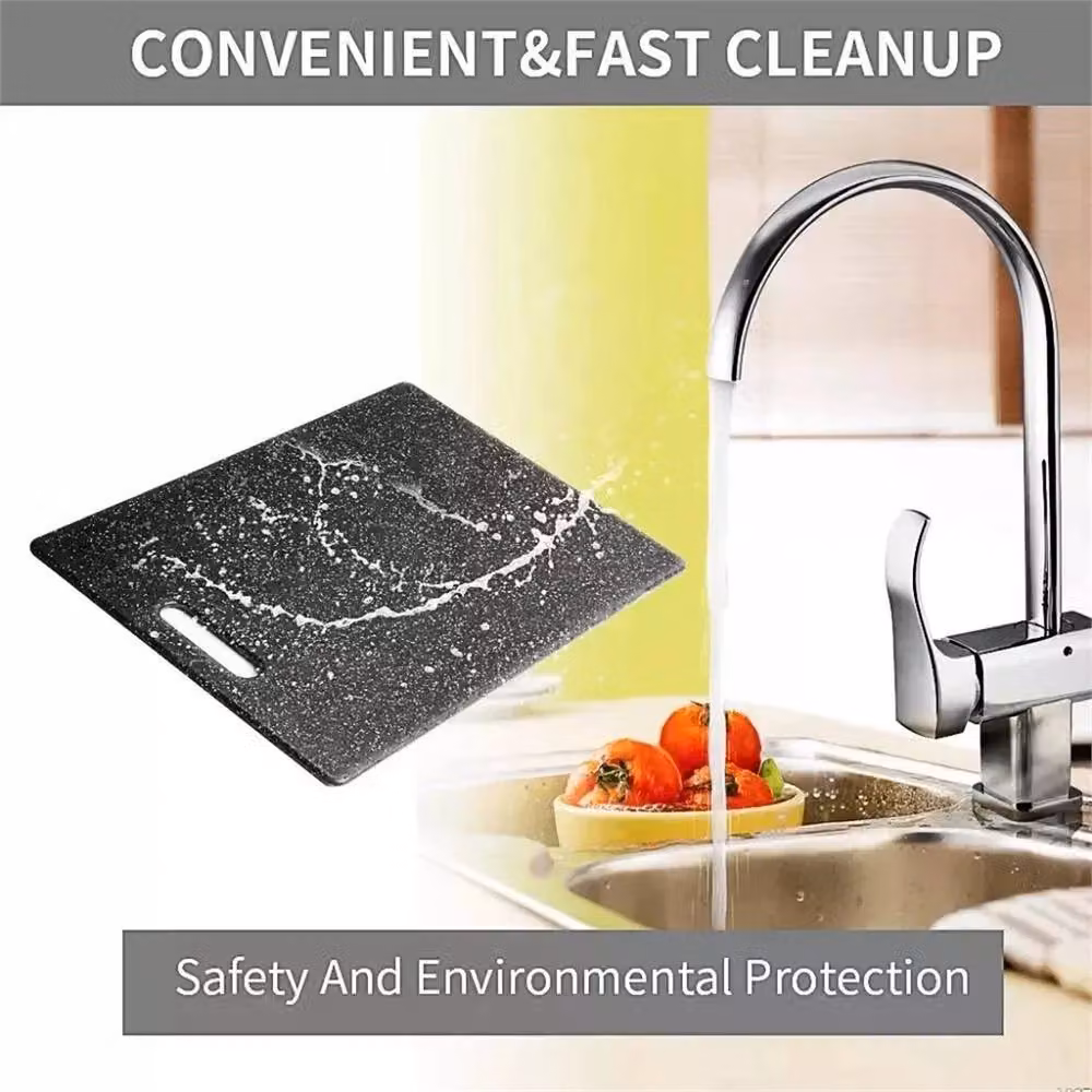 Nordara 3 Piece Black Rectangular Chopping Board Set and Kitchen Worktop Protector – 2
