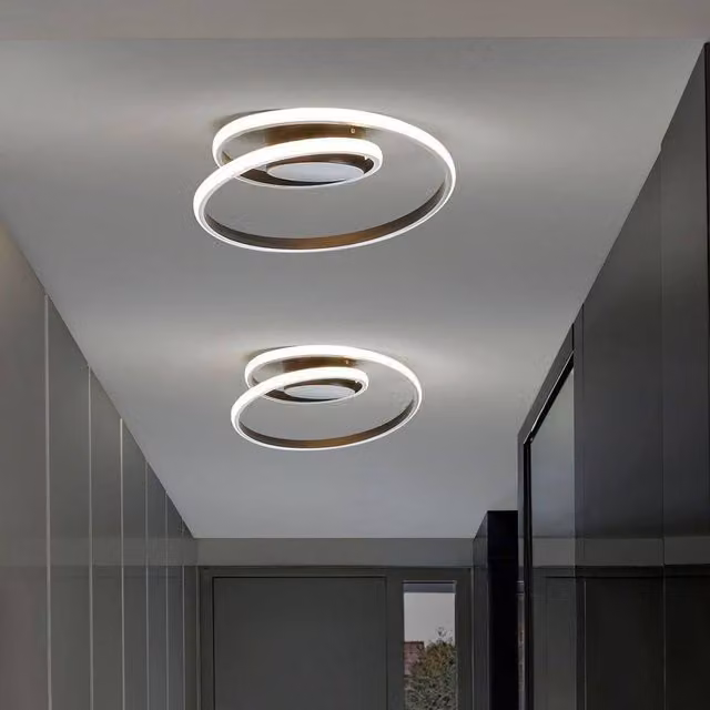 Wyld and Coco Black Aluminium Ring Integrated LED Ceiling Lamp