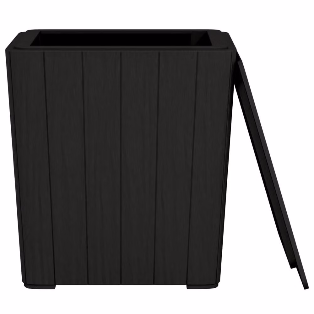 Berkfield Home Garden Table with Removable Lid in Matt Black Polypropylene – 3