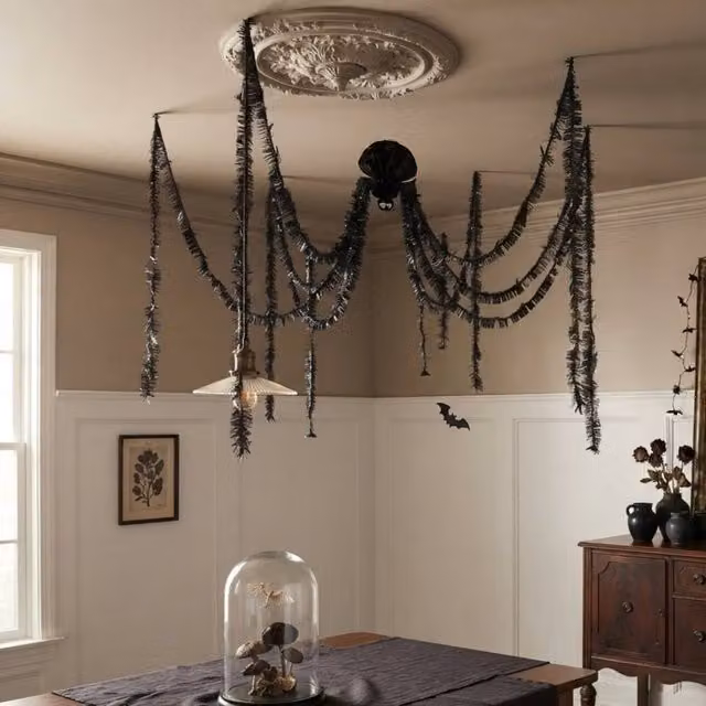 Garden Greatness Black Hanging Giant Spider Halloween Decoration