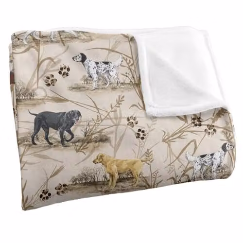 JQ Licensing BS-JP Hunting Breeds Dog Pattern Super Soft Cuddly Fleece Blanket, Multicolour, W: 91.44 cm, D: 147.32 cm – 3