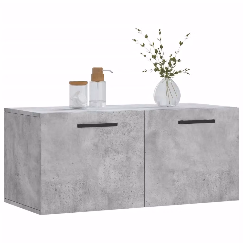 Berkfield Home Wall Mounted Cabinet in Concrete Grey, W/D/H: 80 x 35 x 35 cm – 2