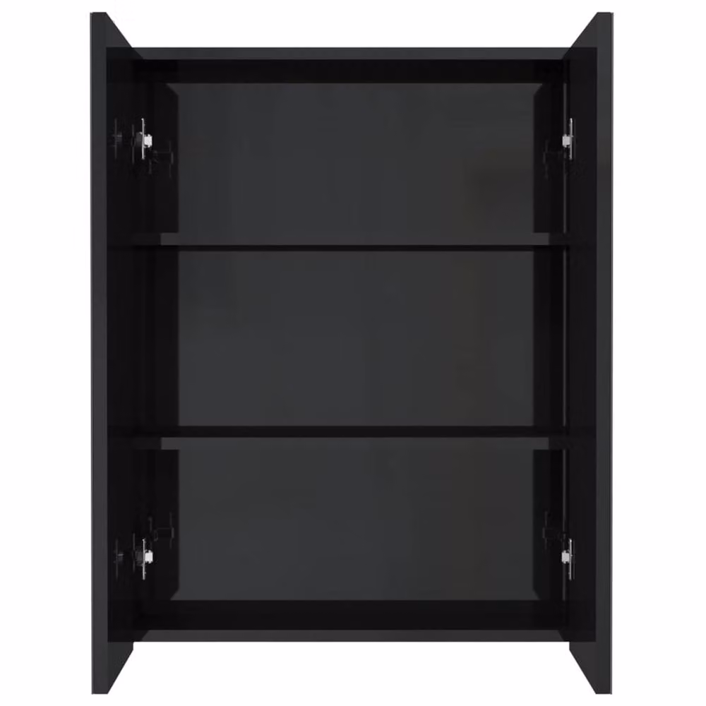 Berkfield Home Modern Glossy Black Bathroom Mirror Cabinet, W/D/H: 60 x 15 x 75 cm – 3