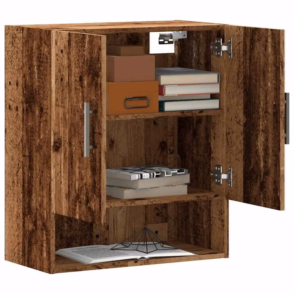Berkfield Home Wall Mounted Cabinet in Brown Old Wood, W/D/H: 60 x 31 x 70 cm – 3