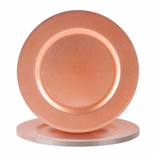 Argon Tableware Gold Metallic Melamine Charger Plates, Pack of 6, Diameter: 33 cm