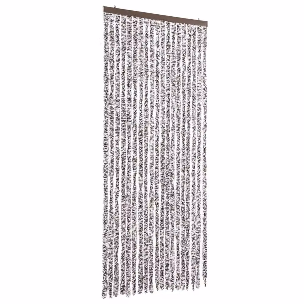Berkfield Home Striped Chenille Insect Curtain in Brown and Beige, W: 56 cm, H: 200 cm – 1