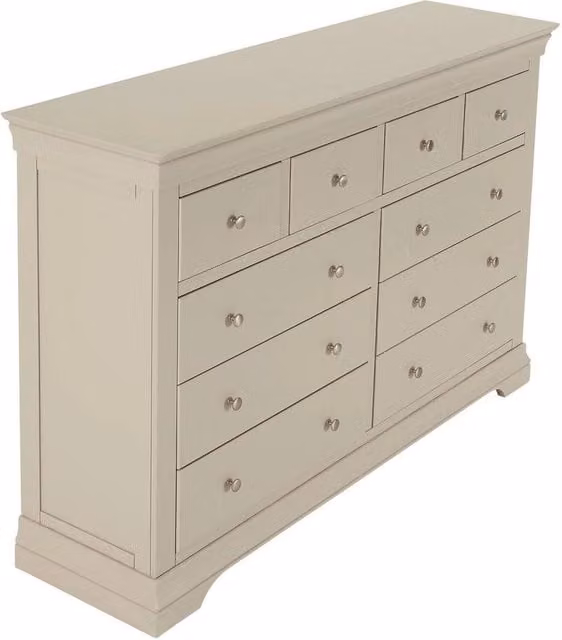 FORGEVIO Jumbo 10 Drawer Chest of Drawers in Grey