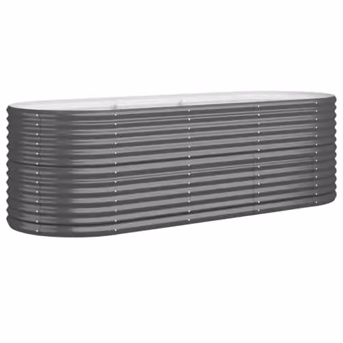 vidaXL Galvanised Steel Raised Bed in Anthracite, W/D/H: 224 x 80 x 68 cm