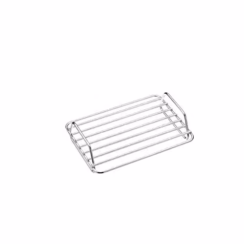 MasterClass Stainless Steel Rectangular Roasting Rack, Silver, W: 23 cm, D: 16.5 cm, H: 6.5 cm – 1