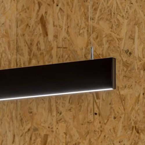 Netlighting Linus Integrated LED Linear Ceiling Pendant Lamp, Black, 3000K Warm White – 2