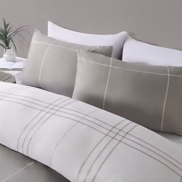 OHS Floral Nature Duvet Cover and Pillowcase Set, Multicolour Grey, W: 200 cm x H: 200 cm
