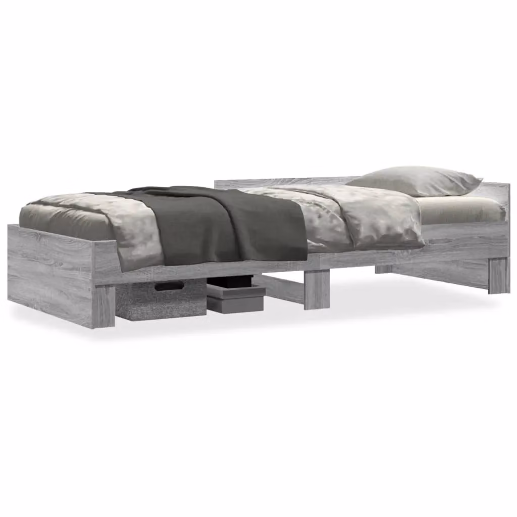 Berkfield Home Sonoma Bed Frame in Grey, W/D/H: 100 x 200 cm – 2