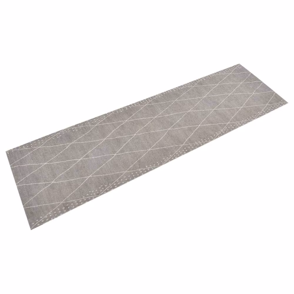 Berkfield Home Washable Grey Velvet Kitchen Rug with Diamond Pattern, W: 45 cm, L: 150 cm – 2