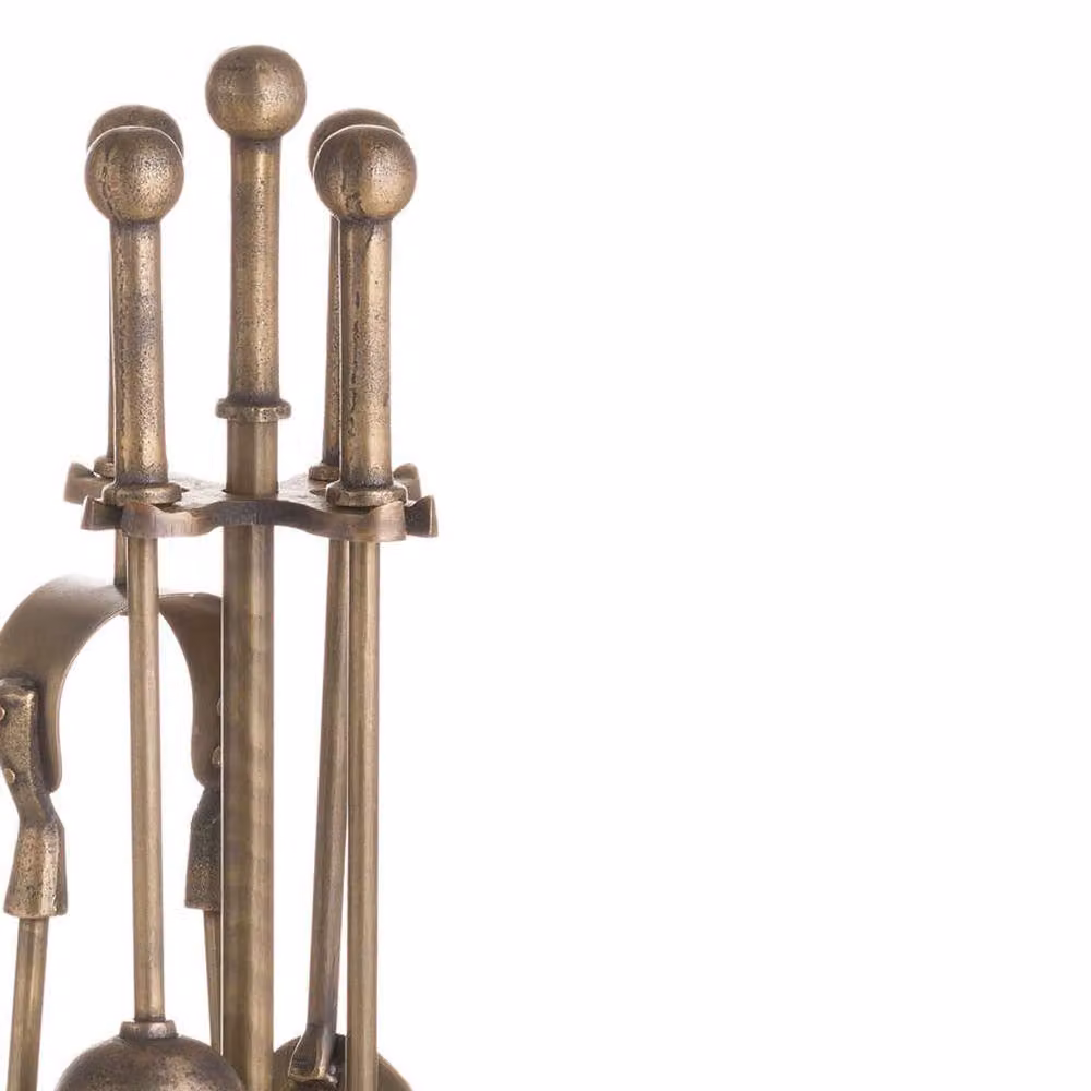 Hill Interiors Ball Topped Companion Set in Silver, Bronze and Multicolour, W/D/H: 40 x 12 x 12 cm – 2