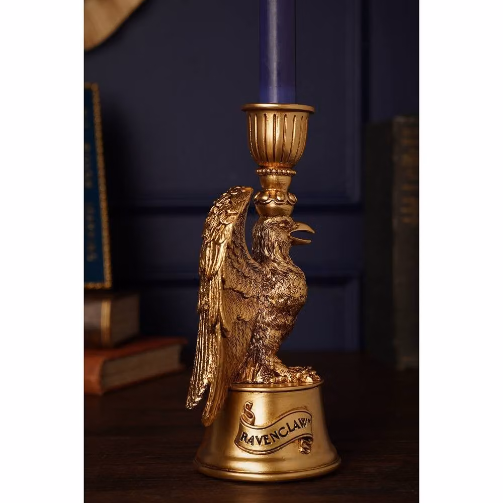 Warner Bros Harry Potter Alumni Ravenclaw Raven 3D Taper Candle Holder in Antique Gold Metal – 2