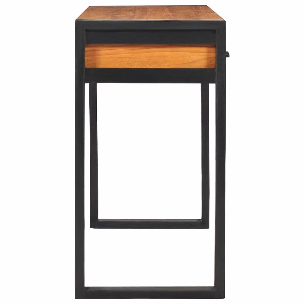 Berkfield Brown Teak Wood Writing Desk with 2 Drawers, W/D/H: 100 x 40 x 75 cm – 3