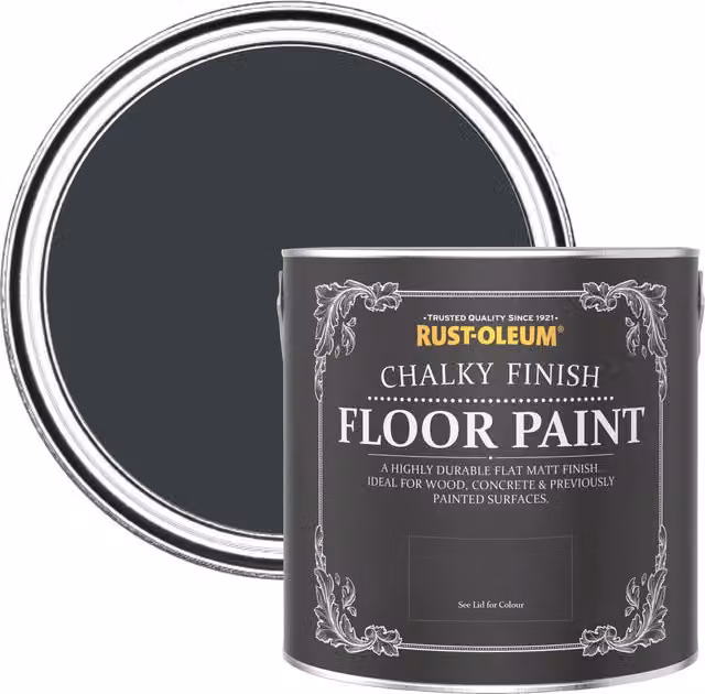 Rust-Oleum Matt Chalky Floor Paint in Anthracite Grey, 0.75 l