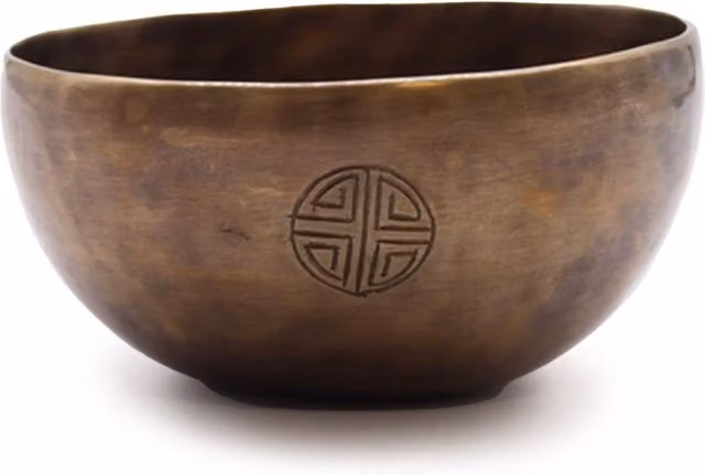 KDMK Medium Indian Moon Phase Metal Singing Bowl for Meditation, Brown, Diameter: 15 cm