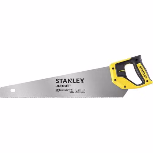 Stanley Jet Cut Fine Hand Saw, Yellow and Multi-colour, 500 mm