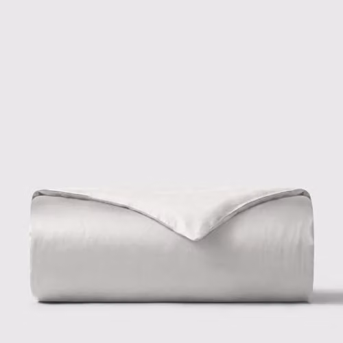 Bedable Grey Cotton Sateen Duvet Cover, 460 Thread Count, Single