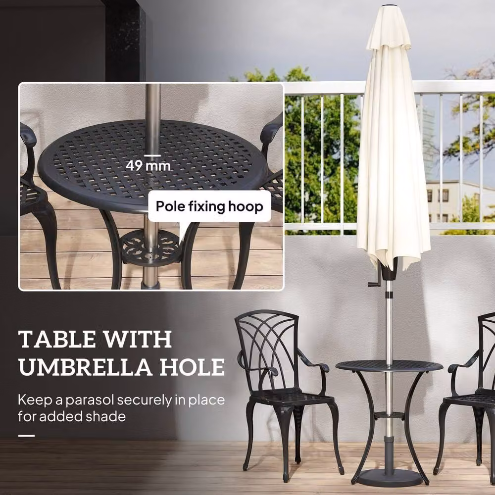 Wyld Haus Sazzotti 2 Seater Bistro Set with Round Powder Coated Aluminium Table in Brown and Black – 5