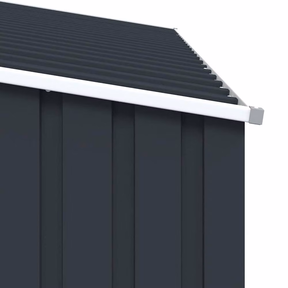 Berkfield Home Garden Modern Firewood Shed in Anthracite Galvanised Steel, W/D/H: 245 x 98 x 159 cm – 8