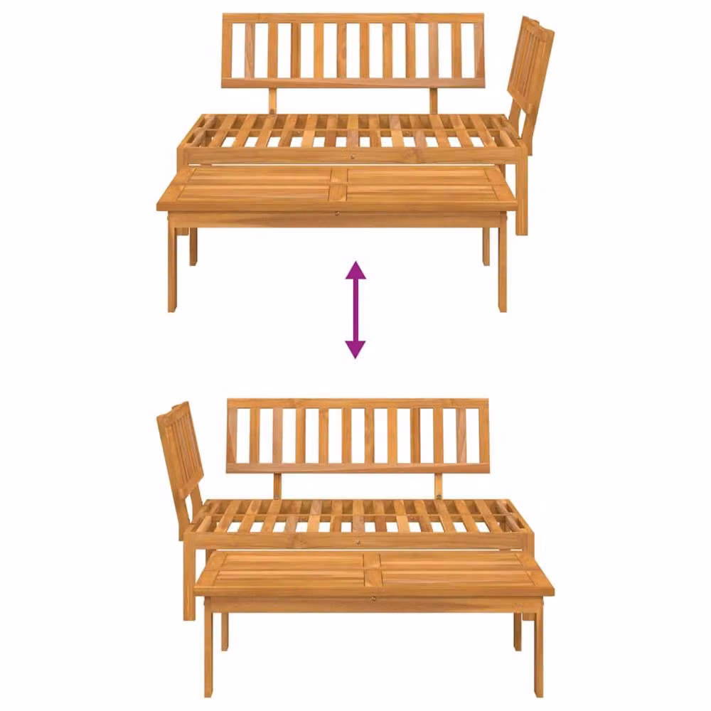 Berkfield Home Beautiful 2-Piece L-Shape Garden Pallet Sofa Set with Coffee Table in Brown Solid Acacia Wood – 3