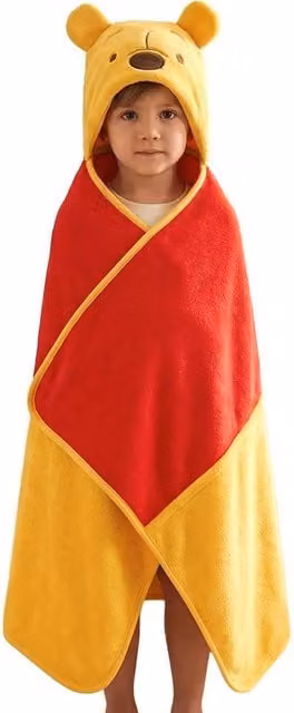 Disney Unisex Kids Fleece Hooded Blanket in Red and Yellow