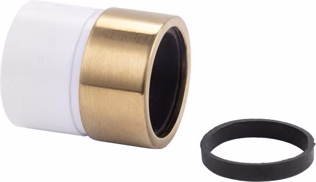 McAlpine Straight Coupling Connector in White and Brushed Brass