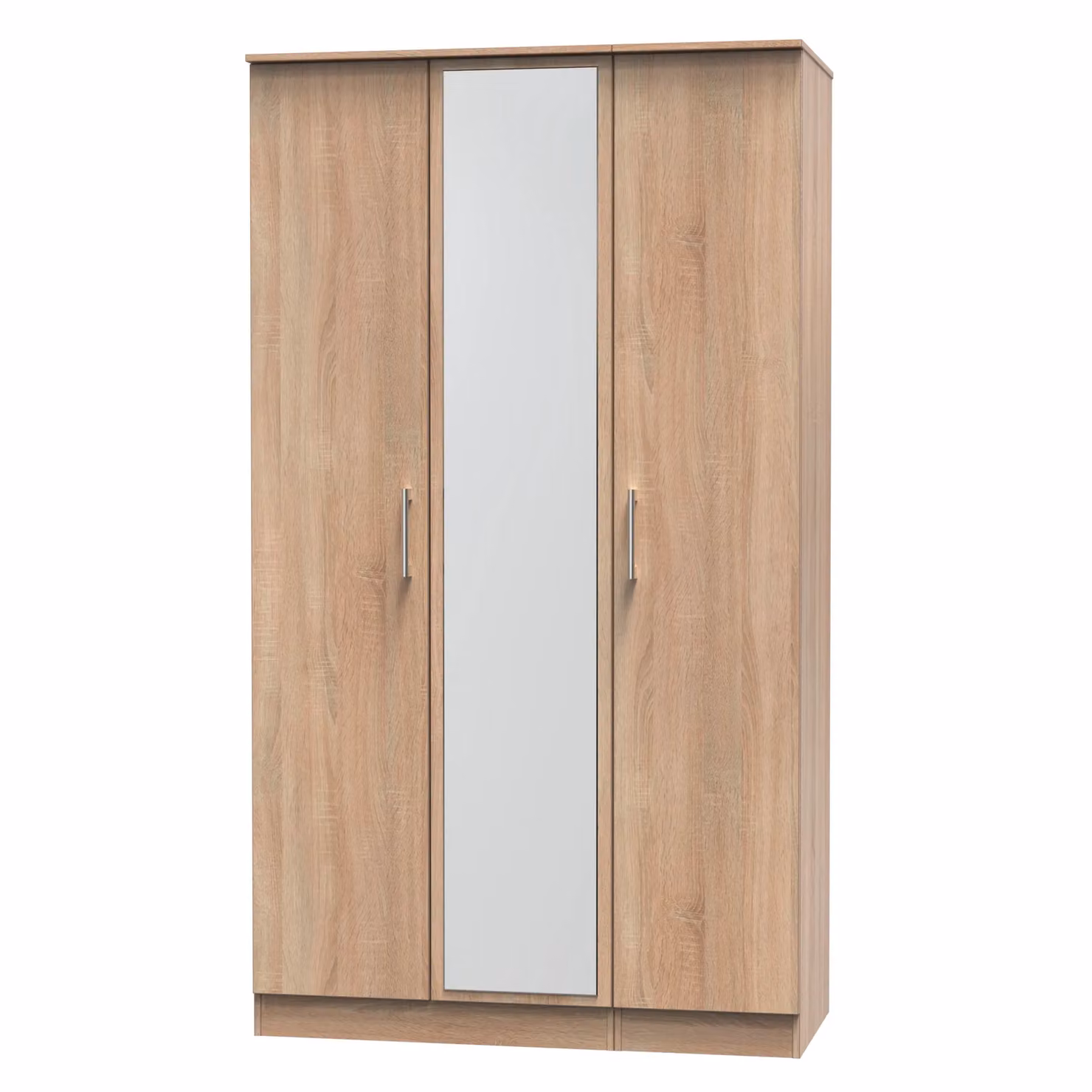 Ready Assembled 2 U Cornwall Tall Triple Mirror Wardrobe in Light Oak – 2