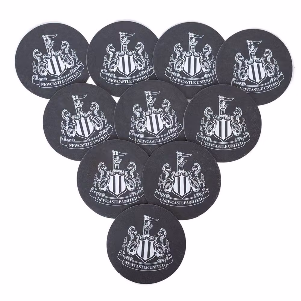 Newcastle United FC Round Beer Mats, Pack of 10, Black and White – 2