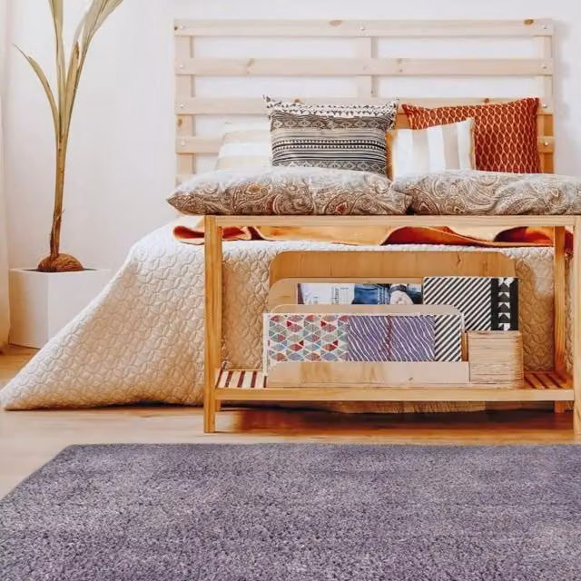 The Rugs Snug Collection Shaggy Rectangular Rug in Purple, W: 120 cm, L: 170 cm