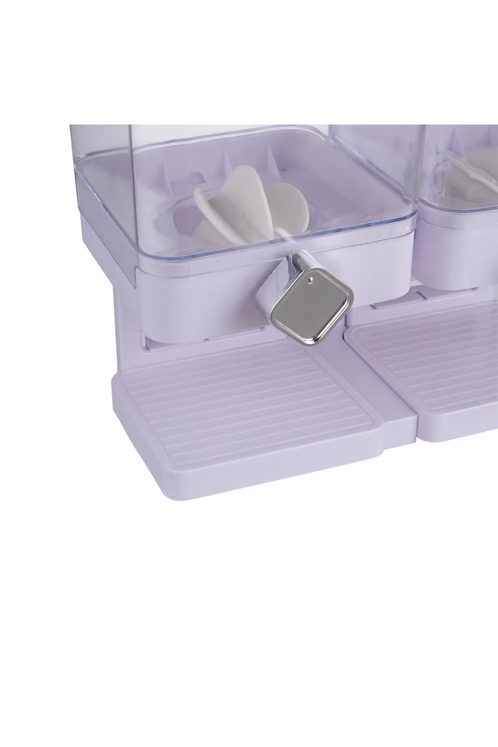 Living and Home Set of 2 Square Cereal Dispensers White Plastic Food Storage Containers – 2