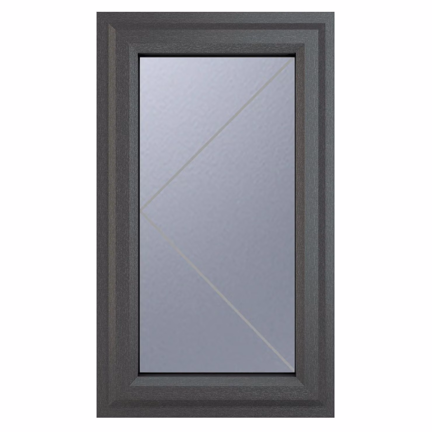 Crystal Direct Left Hand Side Top Hung Window with Obscure Glass in Dark Grey, W: 61.0 cm, H: 111.5 cm – 2