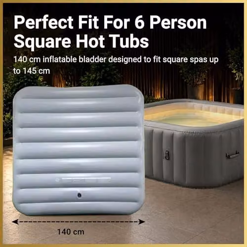 SHATCHI Grey Inflatable Square Hot Tub Spa Cover, W/D: 140 x 140 cm – 3