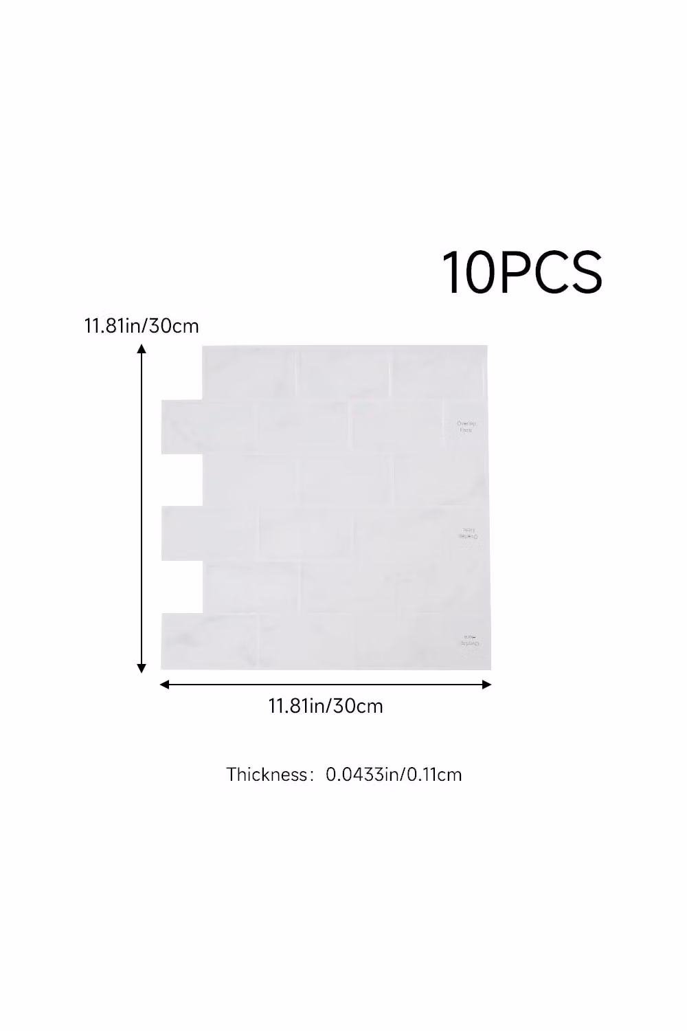 Living and Home 10 Pcs Peel and Stick 3D Calacatta White Marble Subway Wall Tile Stickers – 2