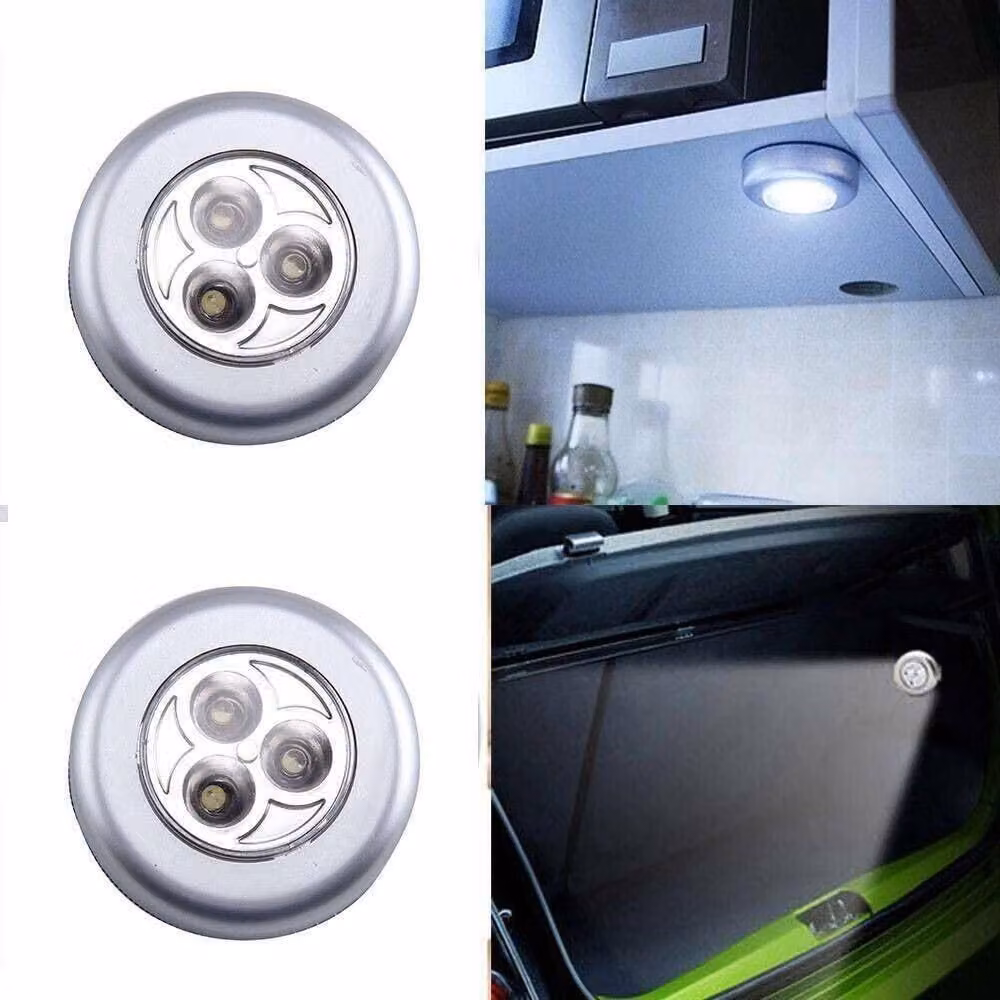 Marco Paul Silver Portable LED Battery Powered Under Cabinet Night Light with Warm White Touch Control – 3