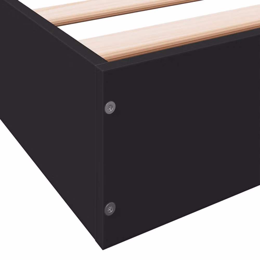 Berkfield Home Small Single Wood Bed Frame, Black, W: 75 cm, L: 190 cm – 5