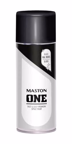 Maston ONE Opaque Gloss Spray Paint for Wood, Black, 400 ml