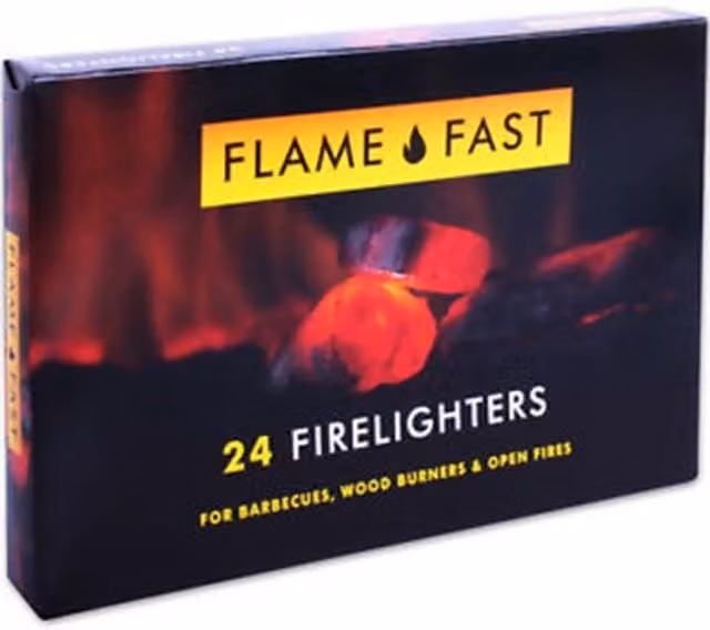 Flamefast Charcoal Firelighters, 24 Pack, Brown