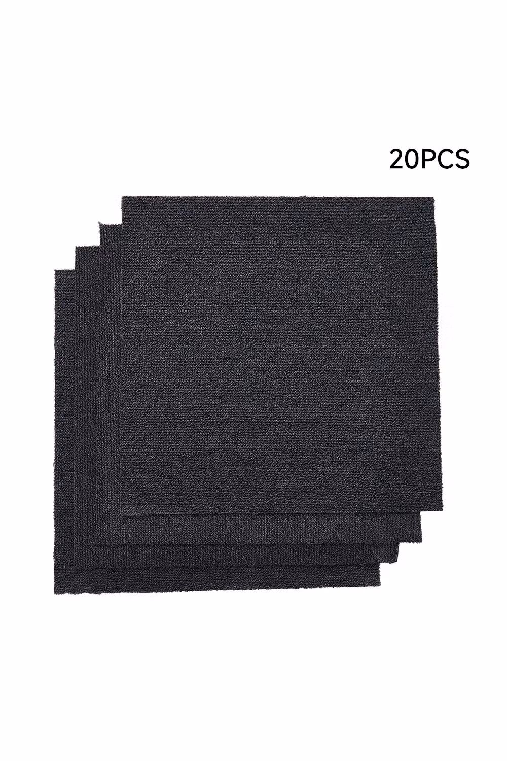 Living and Home 20-Piece Asphalt Backed Carpet Floor Tiles in Dark Grey, W/D: 50 x 50 cm – 2