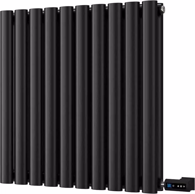 Omeara Black Double Panel Electric Radiator with WiFi and App Control, W: 58 cm
