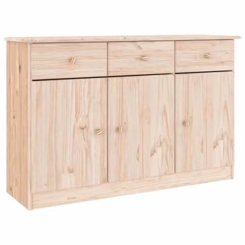 vidaXL ALTA Sideboard in Natural Brown Solid Pine Wood, W/D/H: 112 x 35 x 73 cm