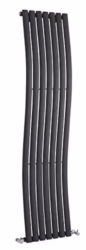 Hudson Reed HLA95 Revive Modern Bathroom Vertical Designer Single Panel Wave Radiator, Anthracite, H: 178.5 cm, W: 41.3 cm – 1