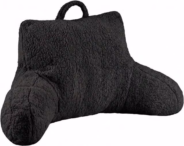 PAWNORA Black Contoured Wedge Backrest Support Pillow with Soft Cotton and Polyester Material