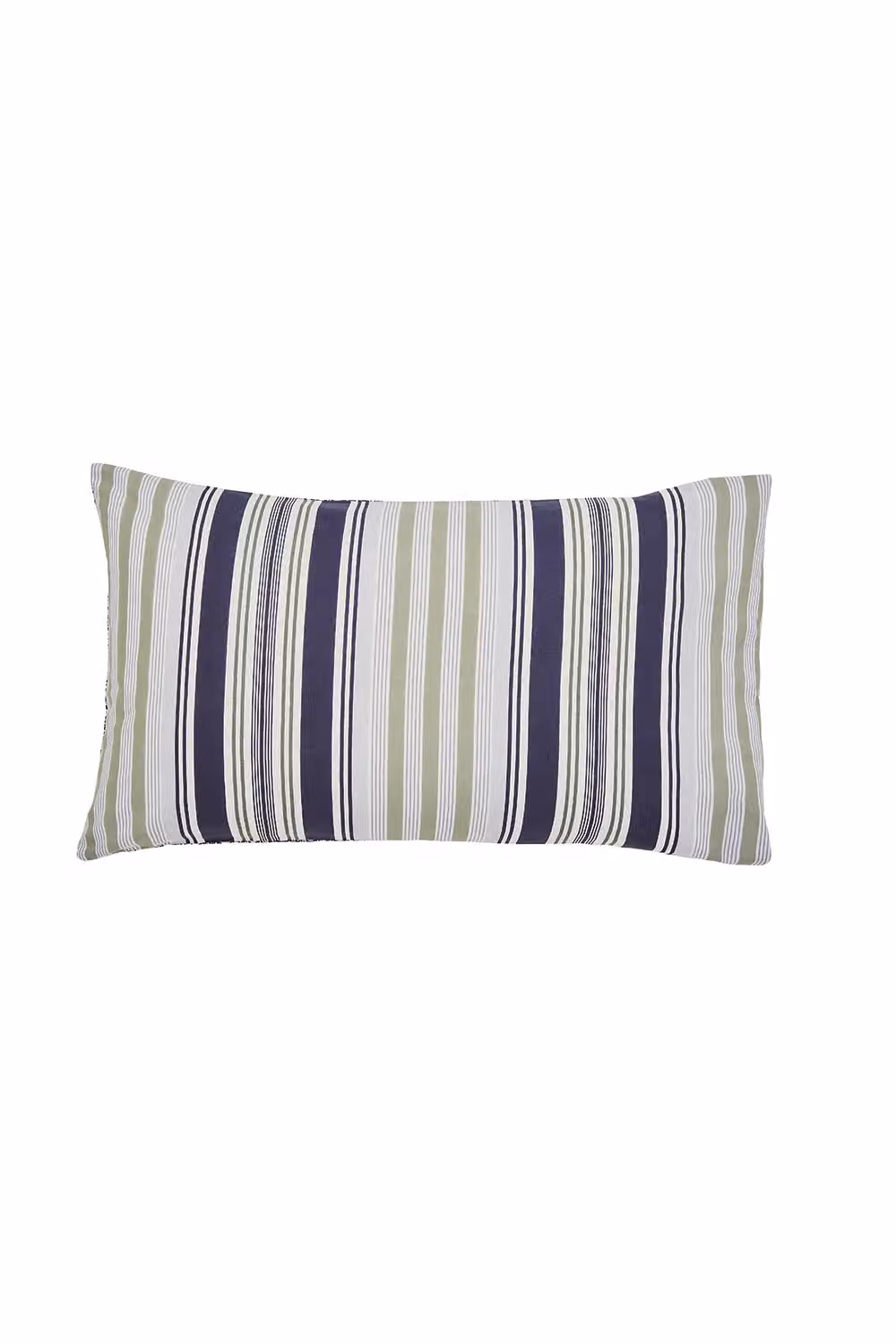 Helena Springfield Beach House Stripe Cotton Duvet Cover and Pillowcase Set, Green and Grey, W/D/H: 200 x 200 cm – 2