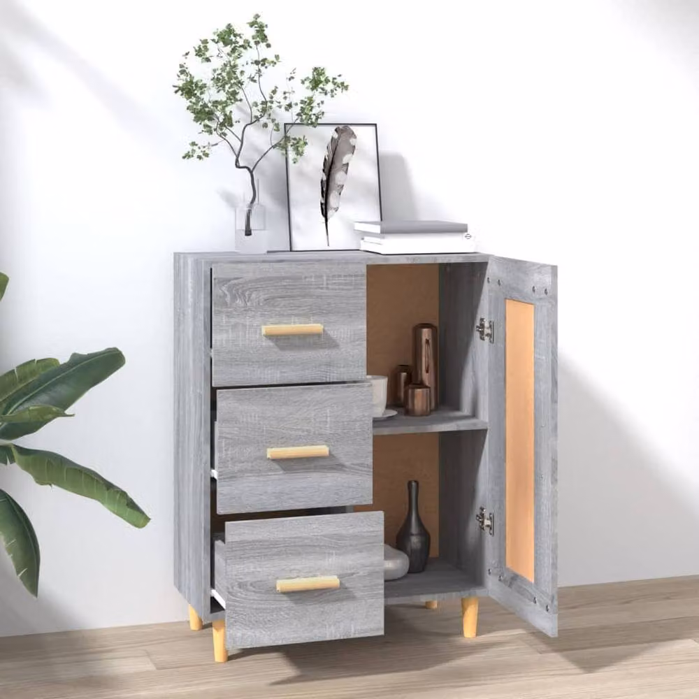 Berkfield Home Grey Sonoma Sideboard in Engineered Wood W/D/H: 69.5 x 34 x 90 cm – 2