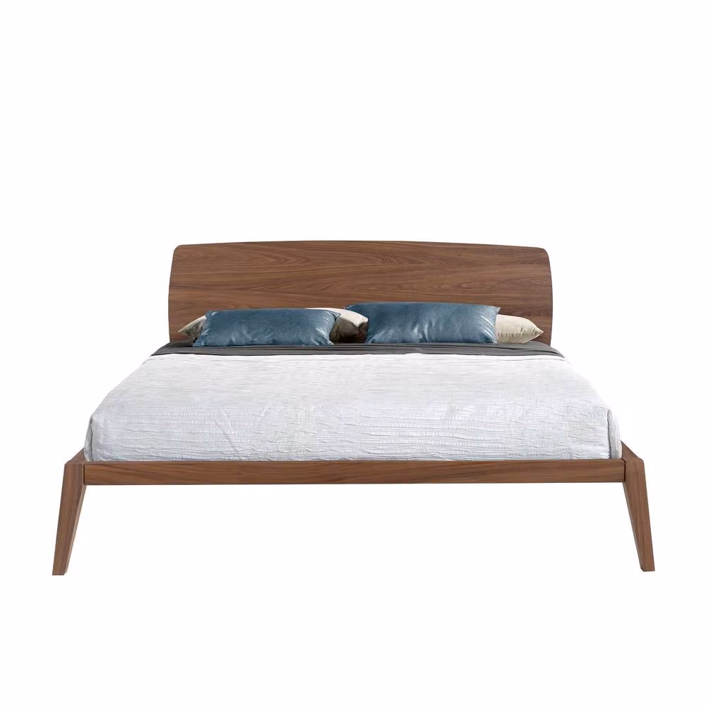 Angel Cerda Walnut Veneer Double Bed in Brown, W/D/H: 160 x 200 x 181 cm – 2