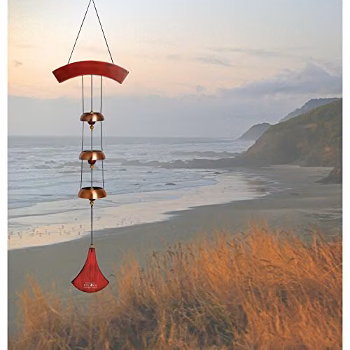Woodstock Chimes Encore Copper Plated Steel Wind Bells in Bronze, H x W x D: 91.44 x 20.32 x 20.32 cm – 2